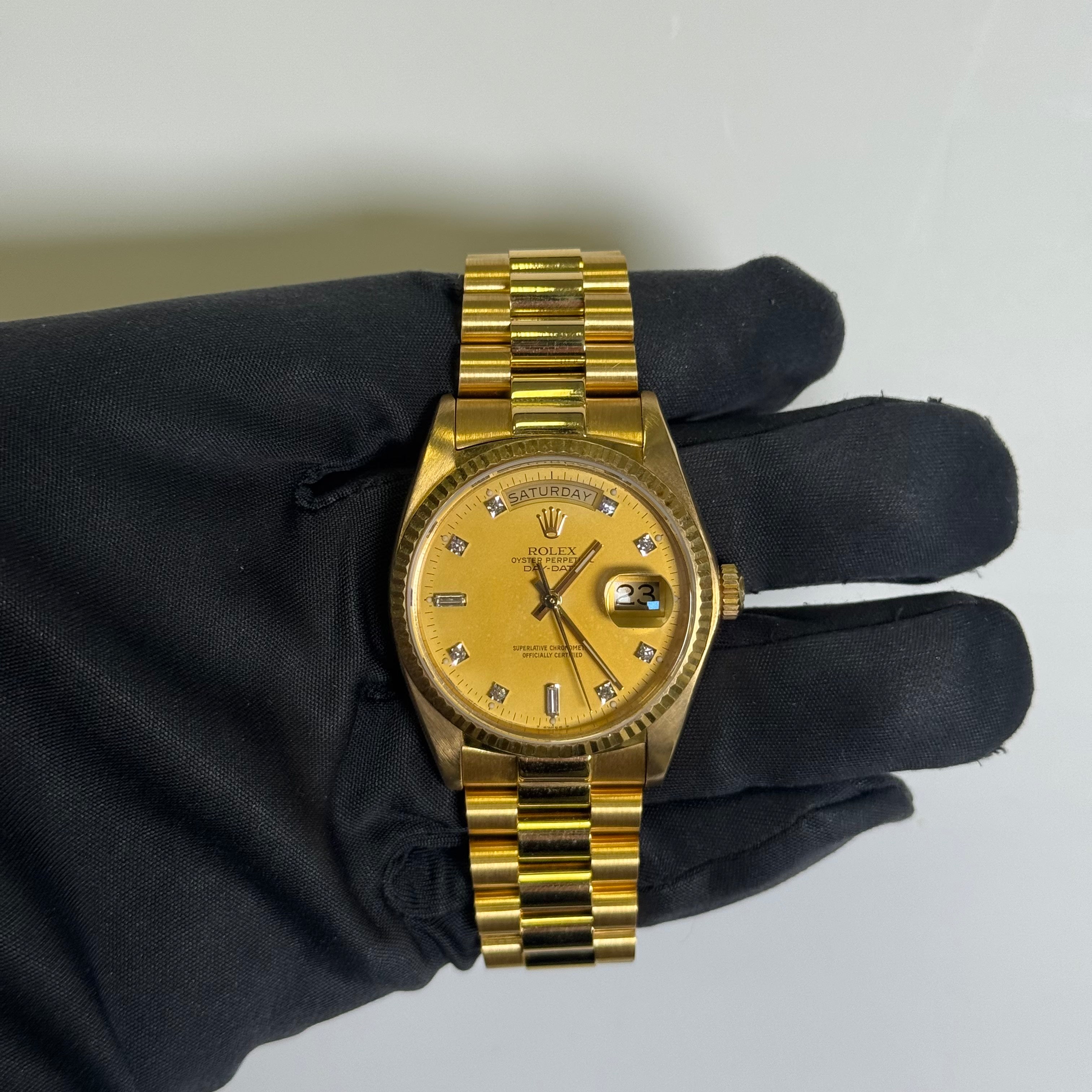 Rolex Day-Date 36mm Champagne Dial Watch Ref# 18038 - Happy Jewelers Fine Jewelry Lifetime Warranty