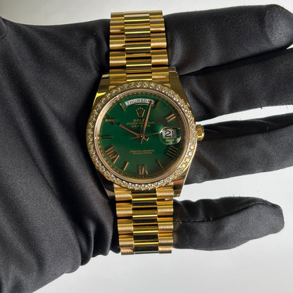 Rolex Day-Date 40mm Green Dial Watch Ref# 228348RBR - Happy Jewelers Fine Jewelry Lifetime Warranty