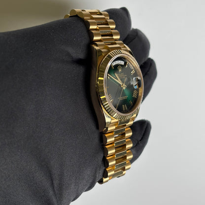 Rolex Day-Date 36mm Green Dial Watch Ref# 128238 - Happy Jewelers Fine Jewelry Lifetime Warranty