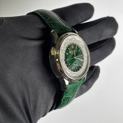 Patek Philippe World Time 39.5mm Green Dial Watch Ref# 5930P-001 - Happy Jewelers Fine Jewelry Lifetime Warranty