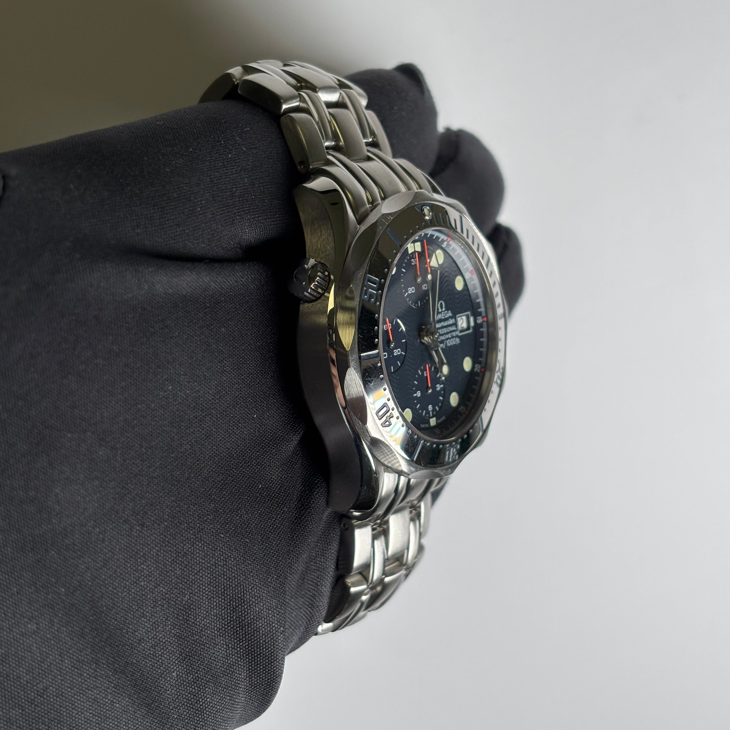 Omega Seamaster 41.5mm Blue Dial Watch Ref# 2598.80.00 - Happy Jewelers Fine Jewelry Lifetime Warranty