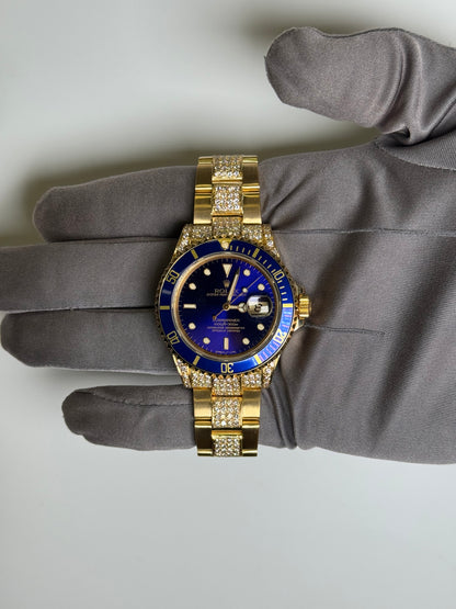 Rolex Submariner 40mm Blue Dial Watch Ref# 16618 - Happy Jewelers Fine Jewelry Lifetime Warranty