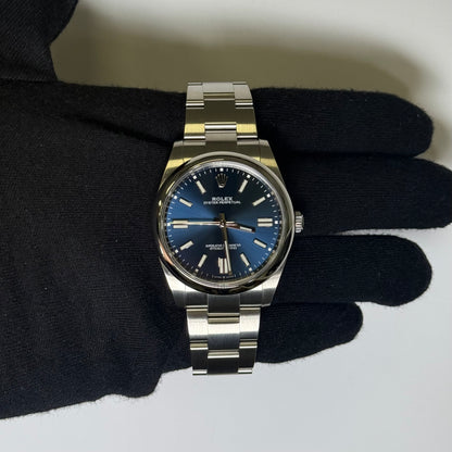 Rolex Oyster Perpetual 41mm Blue Dial Watch Ref# 124300 - Happy Jewelers Fine Jewelry Lifetime Warranty