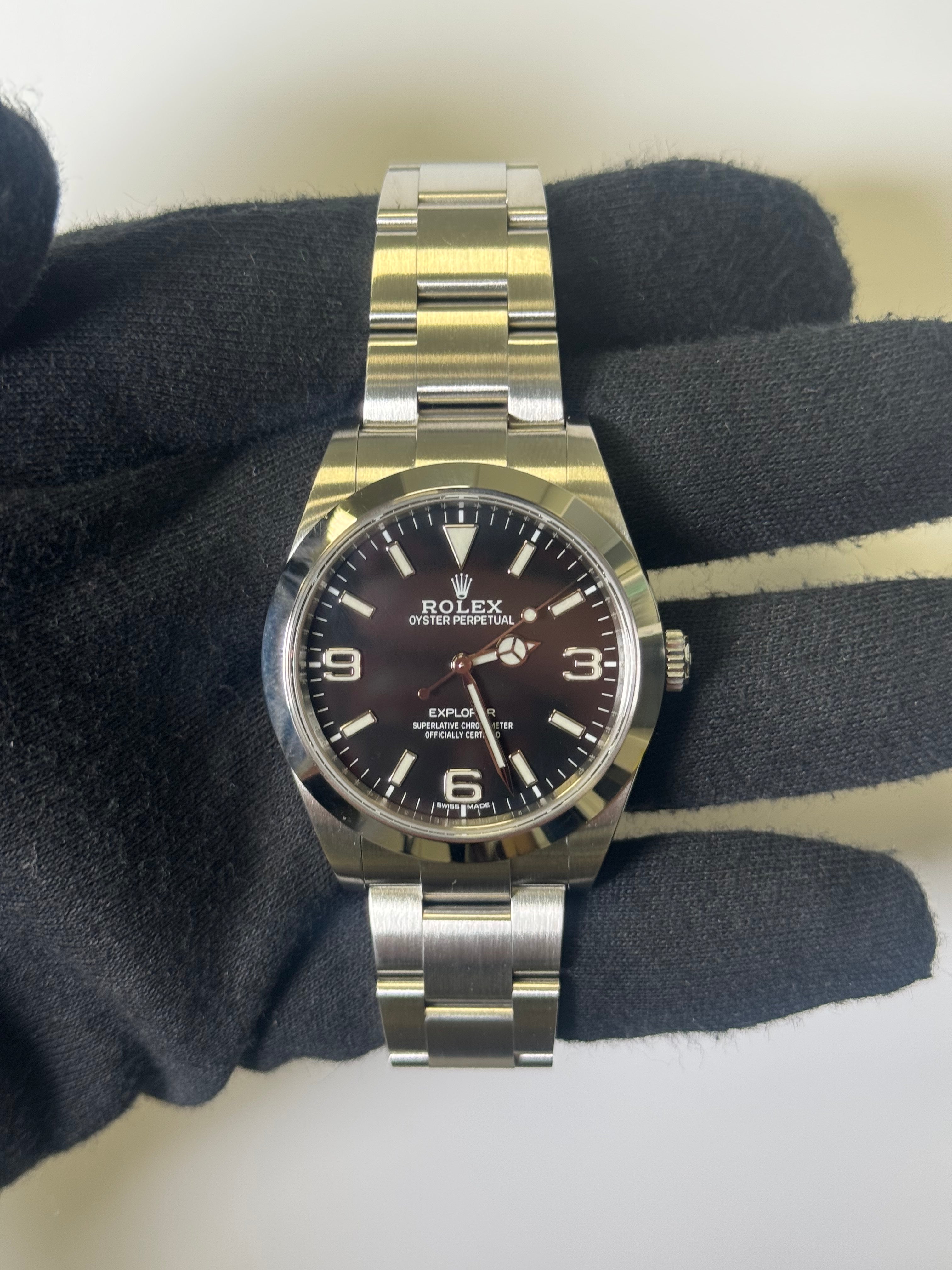 Rolex Explorer 39mm Black Dial Watch Ref# 214270 - Happy Jewelers Fine Jewelry Lifetime Warranty
