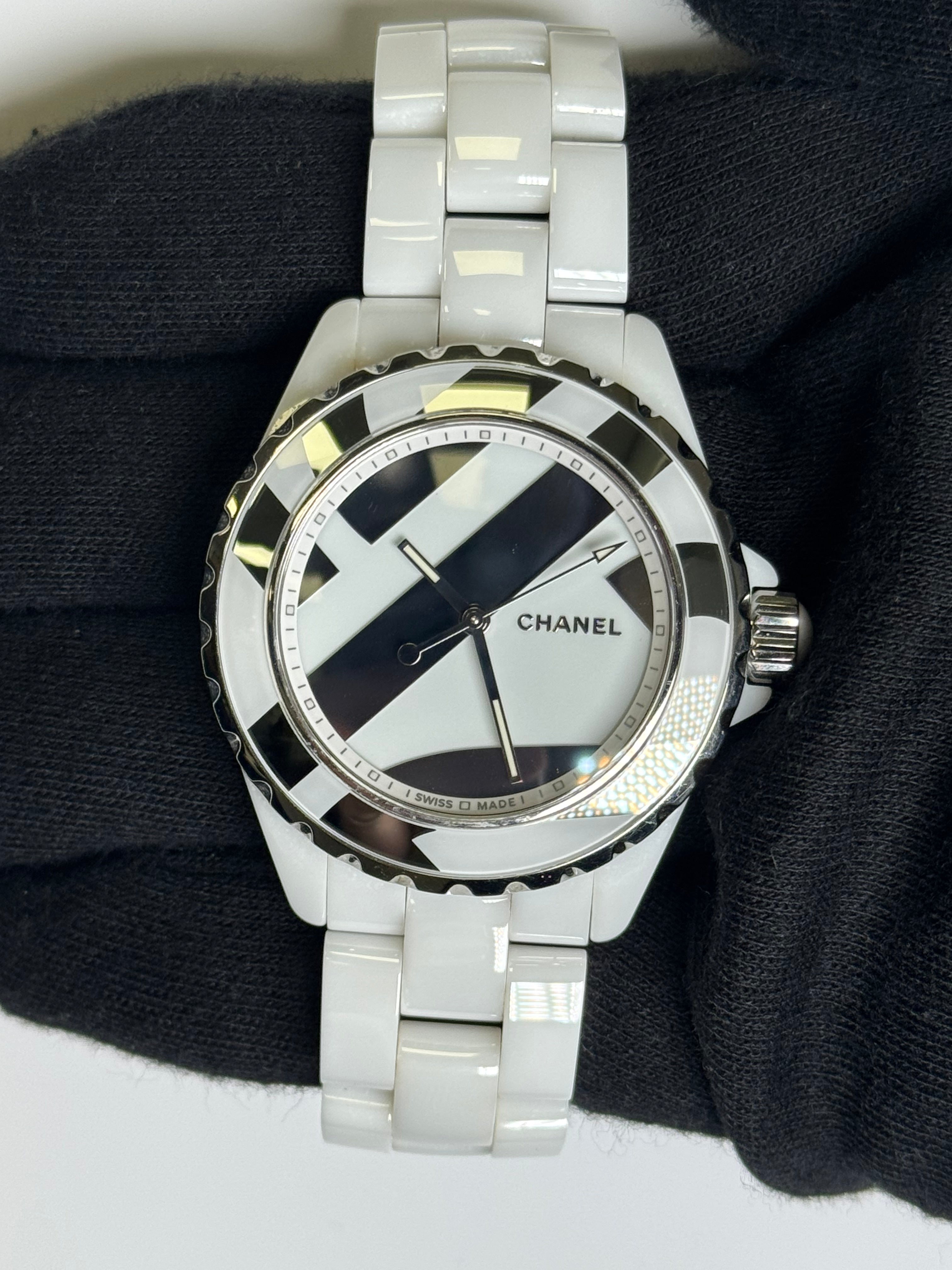 Chanel J12 38mm White Dial Watch Ref# H5582 – Happy Jewelers