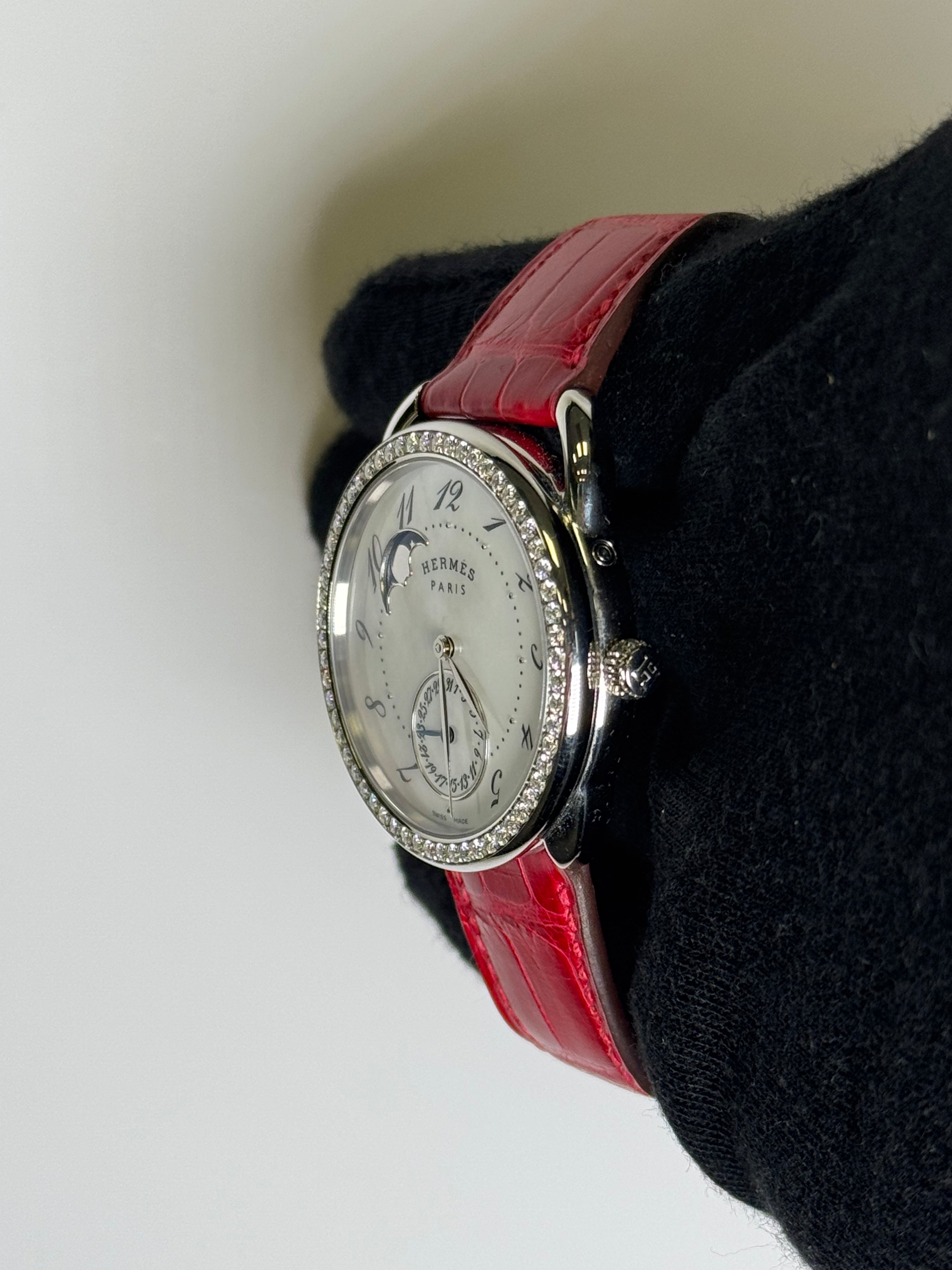 Hermes Arceau 38mm MOP Dial Watch Ref# W049093WW00 - Happy Jewelers Fine Jewelry Lifetime Warranty