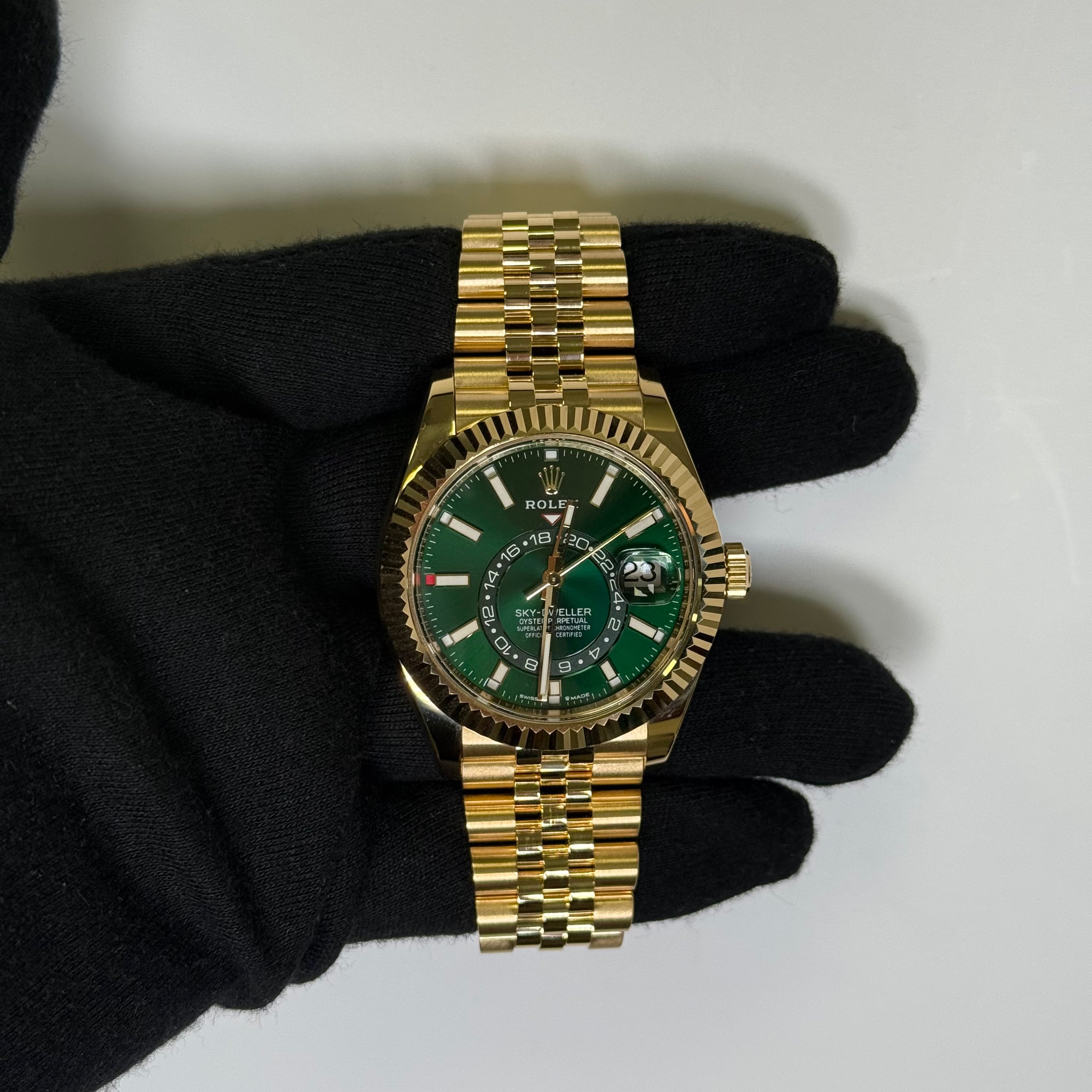 Rolex Sky-Dweller 42mm Green Dial Watch Ref# 336938 - Happy Jewelers Fine Jewelry Lifetime Warranty