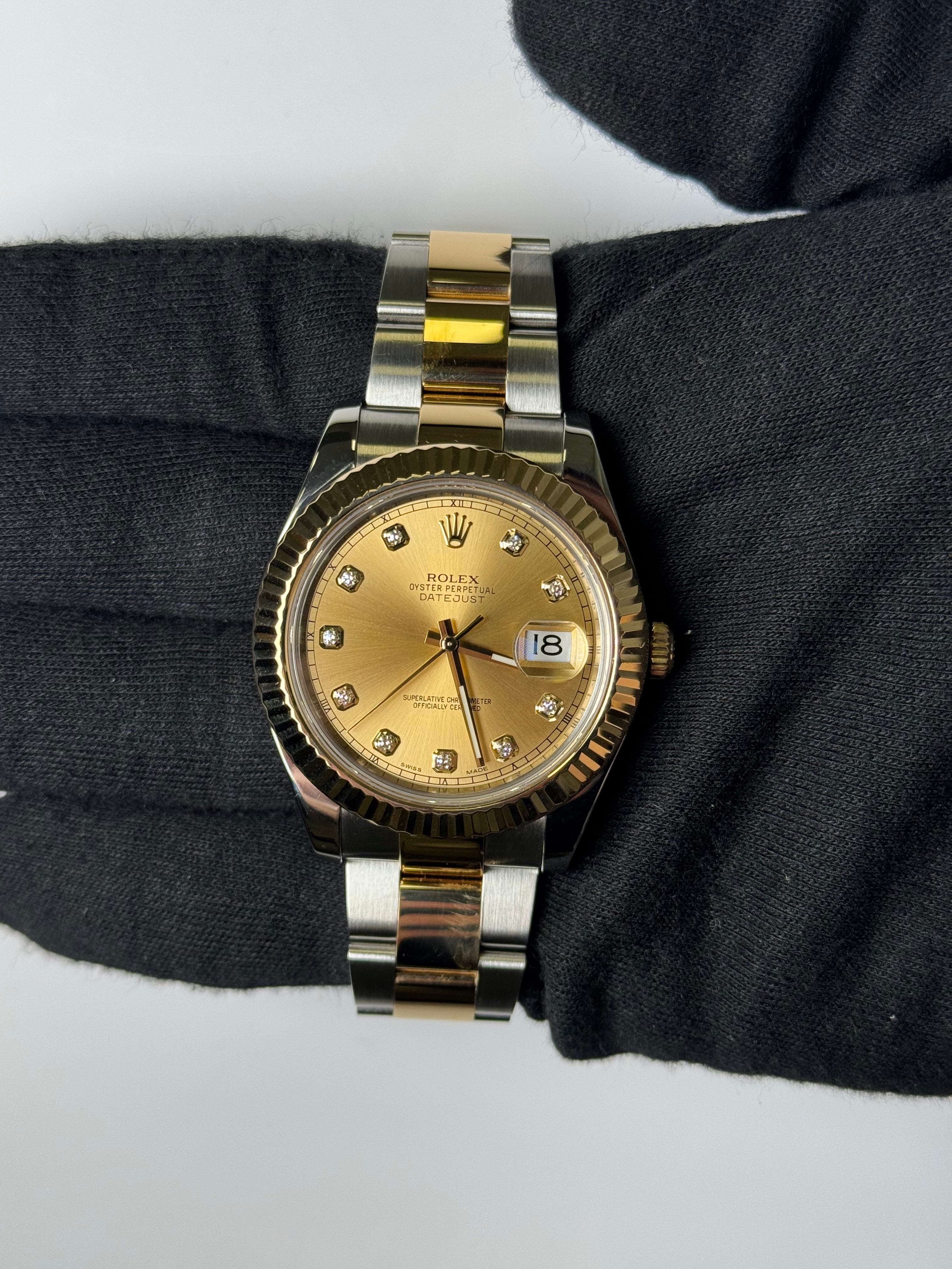 Rolex Datejust 41mm Champagne Dial Watch Ref# 116333 - Happy Jewelers Fine Jewelry Lifetime Warranty