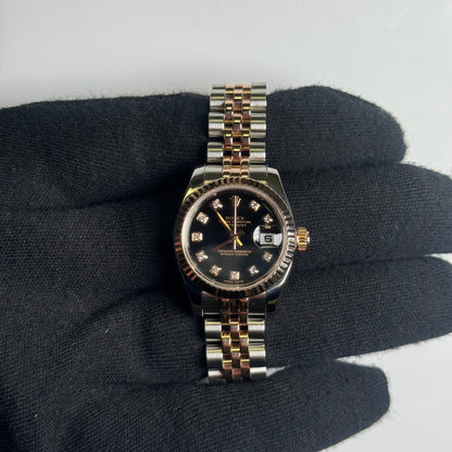 Rolex Datejust 26mm Black Dial Watch Ref# 179171 - Happy Jewelers Fine Jewelry Lifetime Warranty