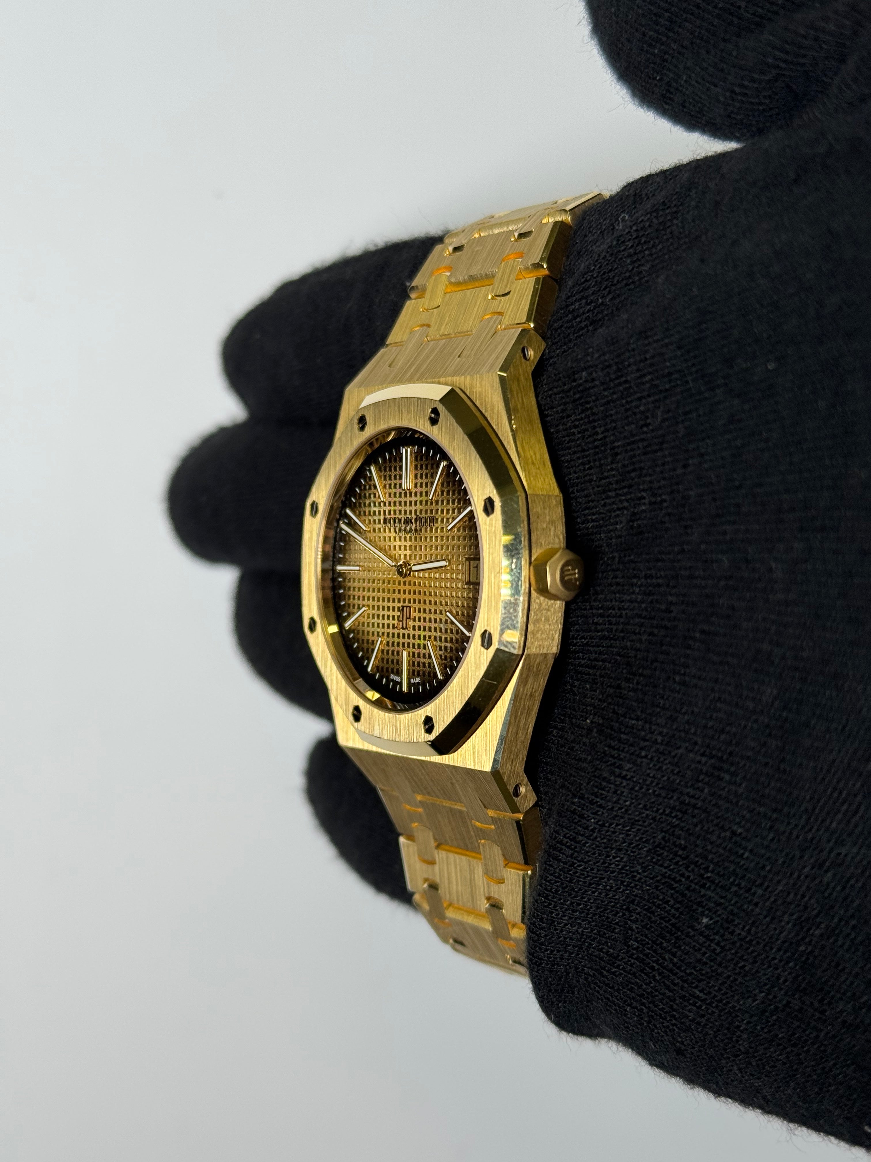 Audemars Piguet Royal Oak 39mm Yellow Dial Watch Ref# 16202BA.OO.1240BA.01 - Happy Jewelers Fine Jewelry Lifetime Warranty