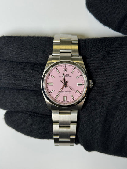 Rolex Oyster Perpetual 36mm Pink Dial Watch Ref# 126000 - Happy Jewelers Fine Jewelry Lifetime Warranty