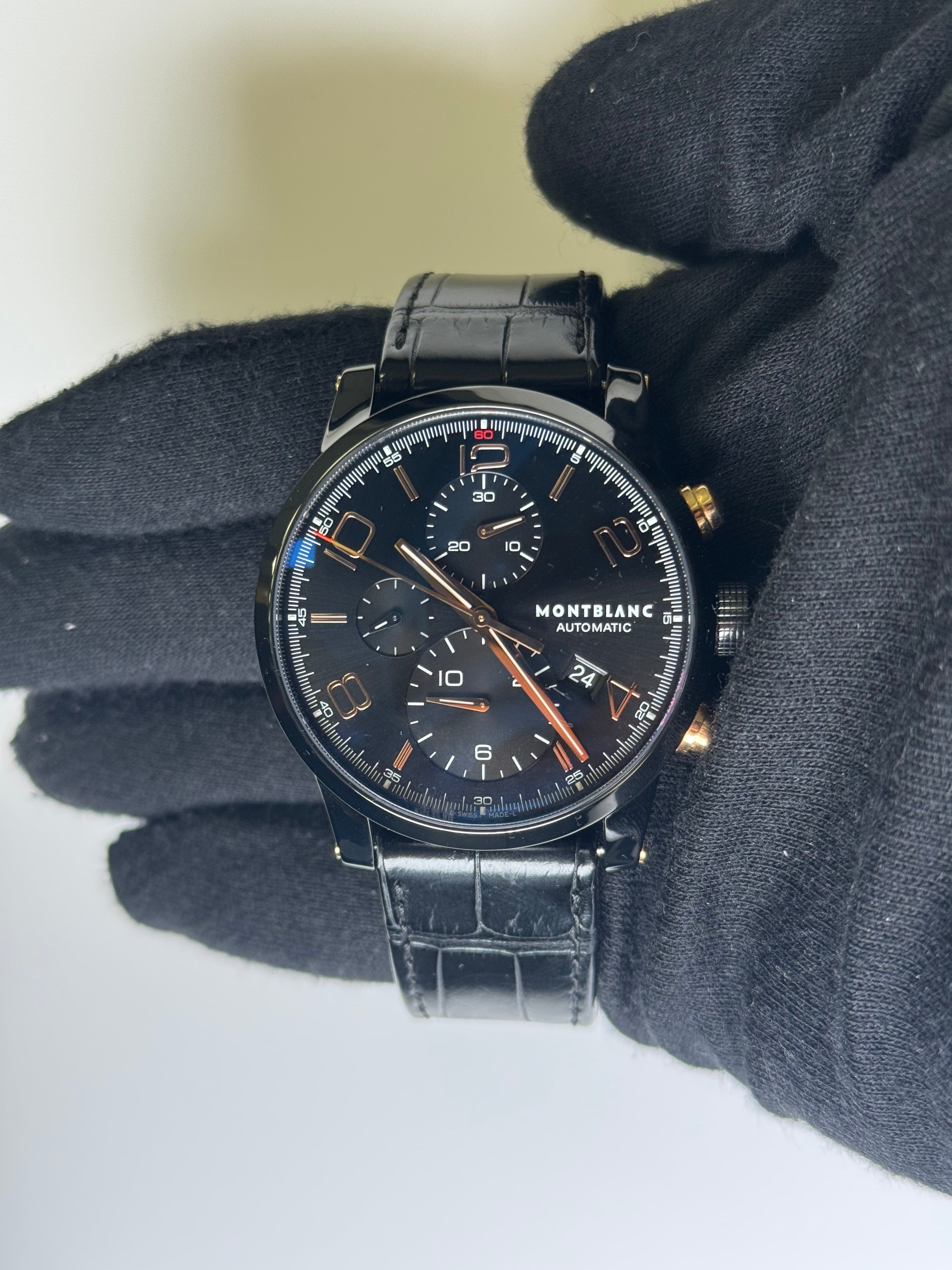 Montblanc Time Walker 43mm Black Dial Watch Ref# 105805 - Happy Jewelers Fine Jewelry Lifetime Warranty