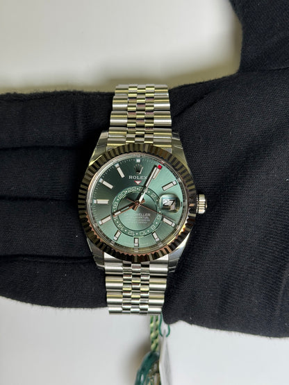 Rolex Sky-Dweller 42mm Green Dial Watch Ref# 336934 - Happy Jewelers Fine Jewelry Lifetime Warranty