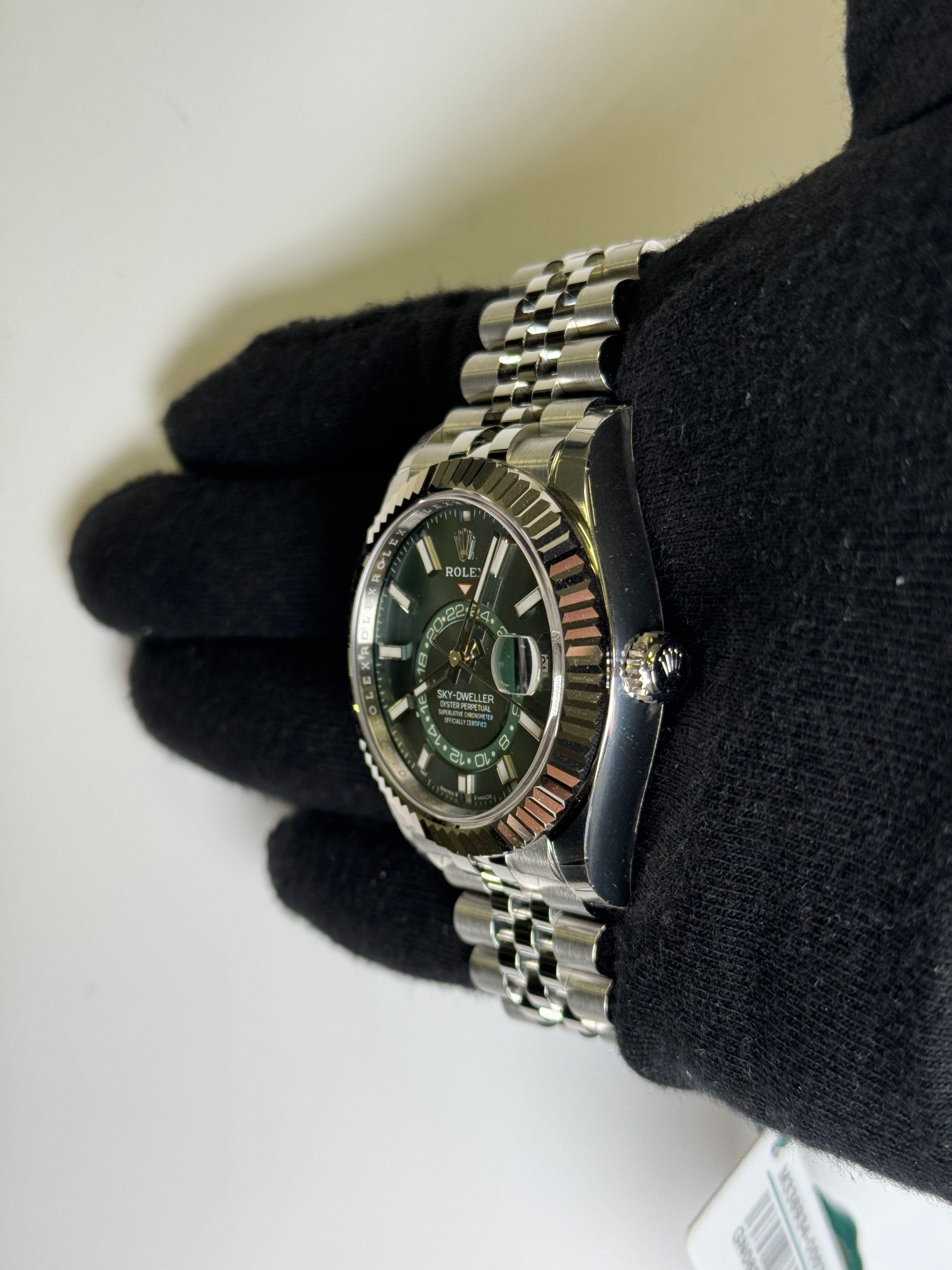 Rolex Sky-Dweller 42mm Green Dial Watch Ref# 336934 - Happy Jewelers Fine Jewelry Lifetime Warranty