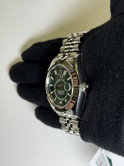 Rolex Sky-Dweller 42mm Green Dial Watch Ref# 336934 - Happy Jewelers Fine Jewelry Lifetime Warranty