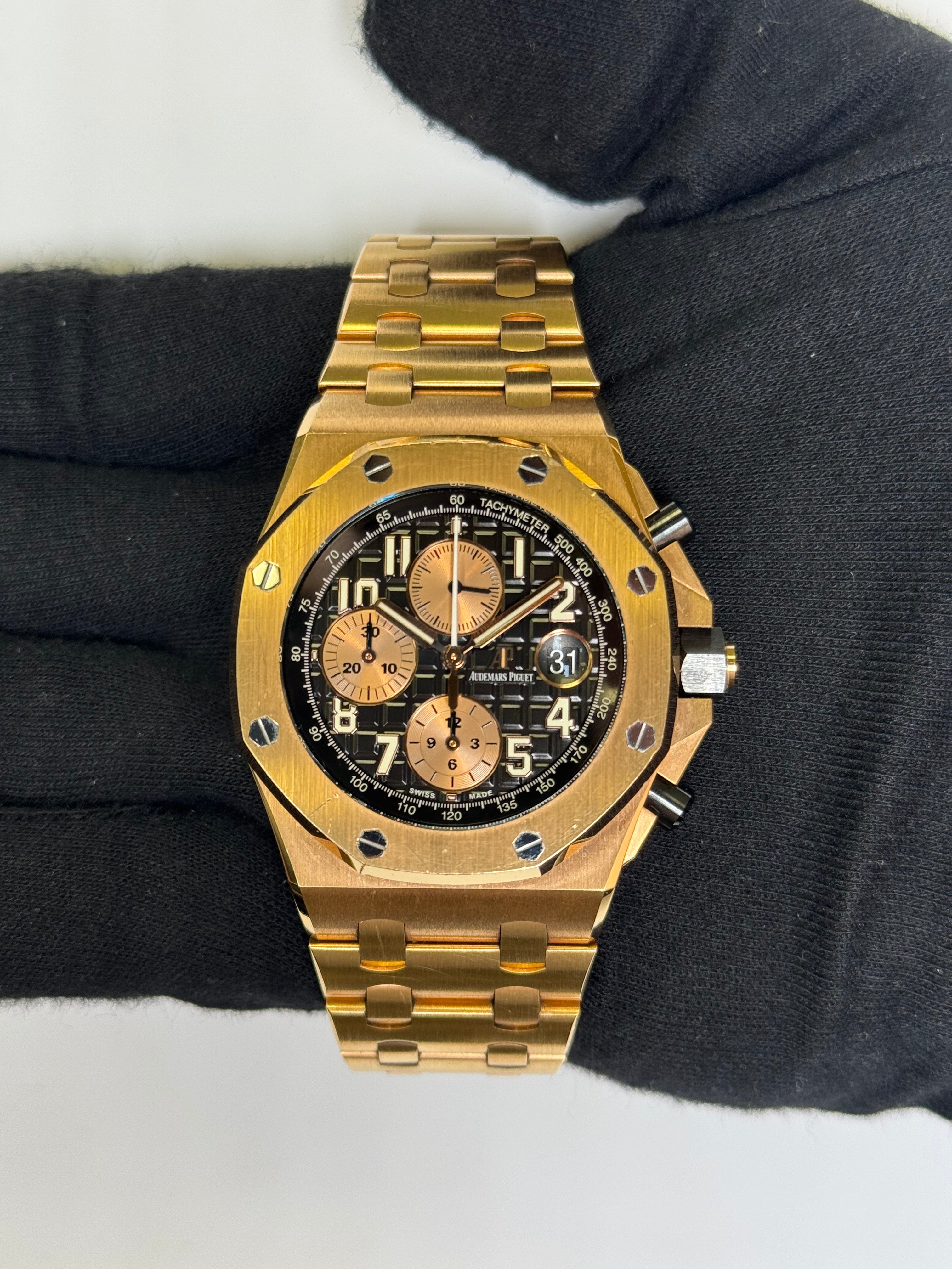 Audemars Piguet Royal Oak 42mm Black Dial Watch Ref#26470OR.OO.1000OR.03 - Happy Jewelers Fine Jewelry Lifetime Warranty