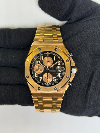 Audemars Piguet Royal Oak 42mm Black Dial Watch Ref#26470OR.OO.1000OR.03 - Happy Jewelers Fine Jewelry Lifetime Warranty
