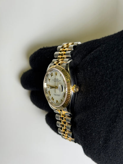 Rolex Datejust 36mm White Roman Dial Watch Ref# 126233 - Happy Jewelers Fine Jewelry Lifetime Warranty