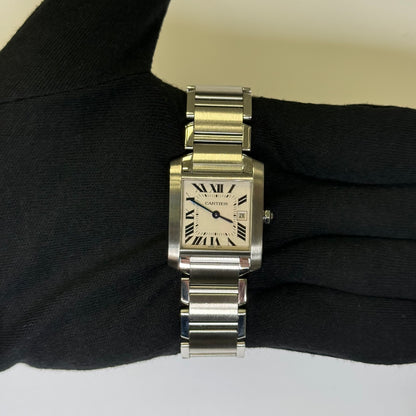 Cartier Tank Francaise  25mm Silver Dial Watch Reference #2465 - Happy Jewelers Fine Jewelry Lifetime Warranty