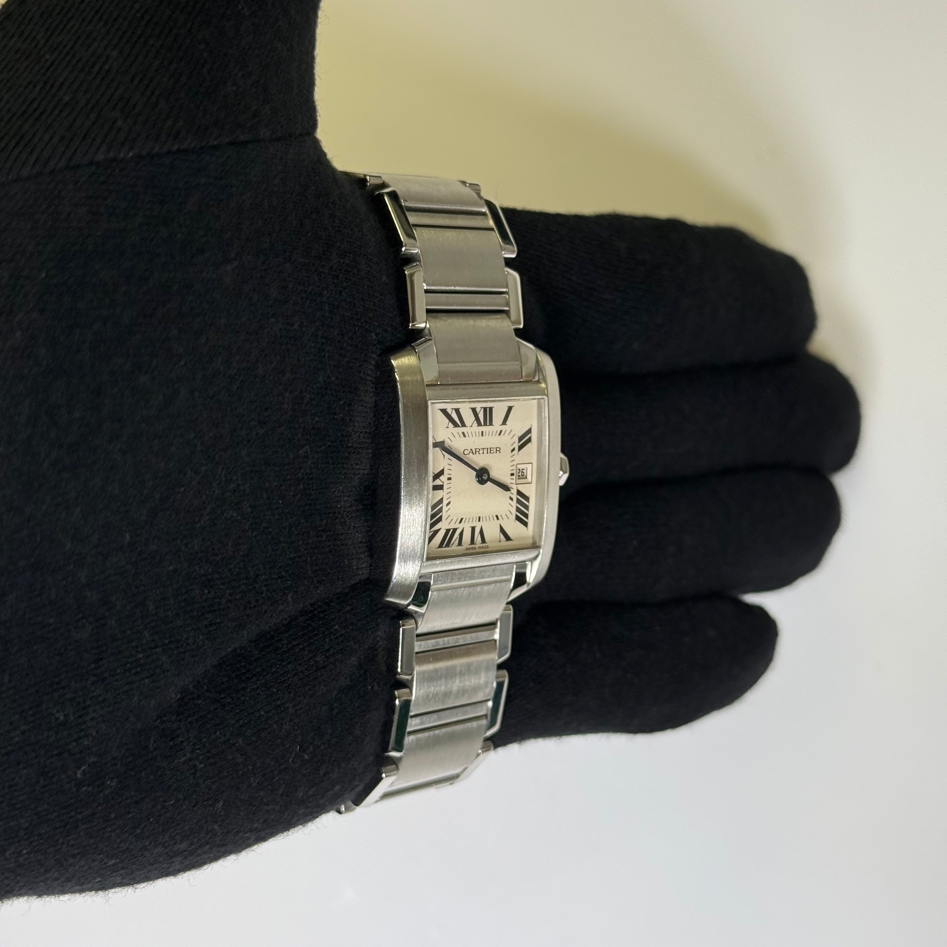 Cartier Tank Francaise  25mm Silver Dial Watch Reference #2465 - Happy Jewelers Fine Jewelry Lifetime Warranty