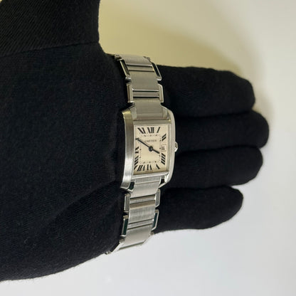 Cartier Tank Francaise  25mm Silver Dial Watch Reference #2465 - Happy Jewelers Fine Jewelry Lifetime Warranty