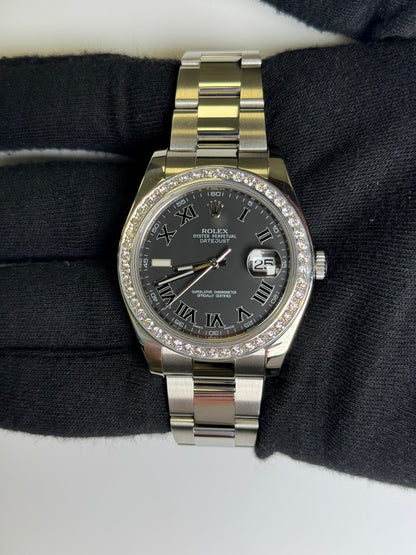 Rolex Datejust 41mm Grey Dial Watch Ref# 116334 - Happy Jewelers Fine Jewelry Lifetime Warranty