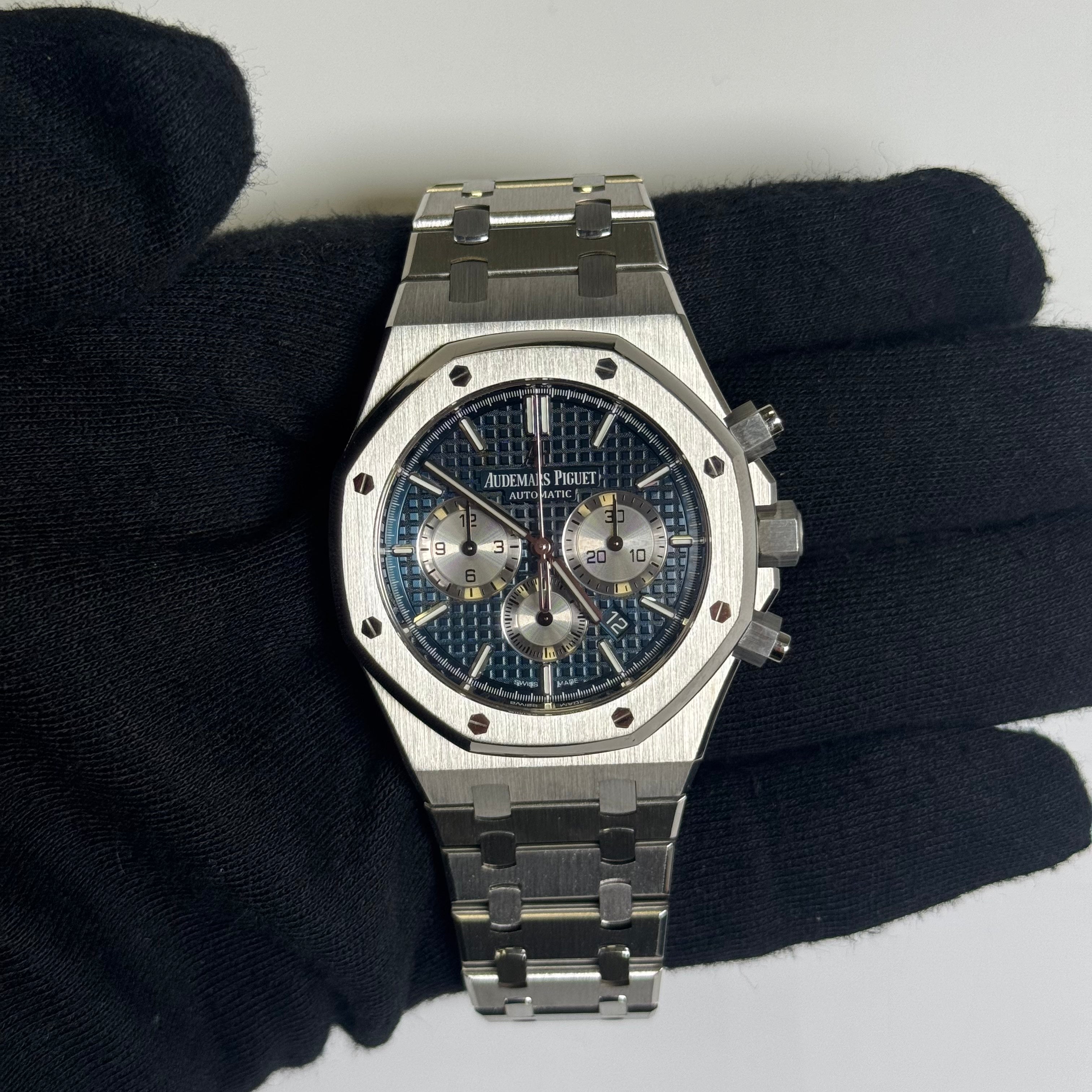 Audemars Piguet Royal Oak 41mm Blue Dial Watch Ref# 26331ST.OO.1220ST.01 - Happy Jewelers Fine Jewelry Lifetime Warranty