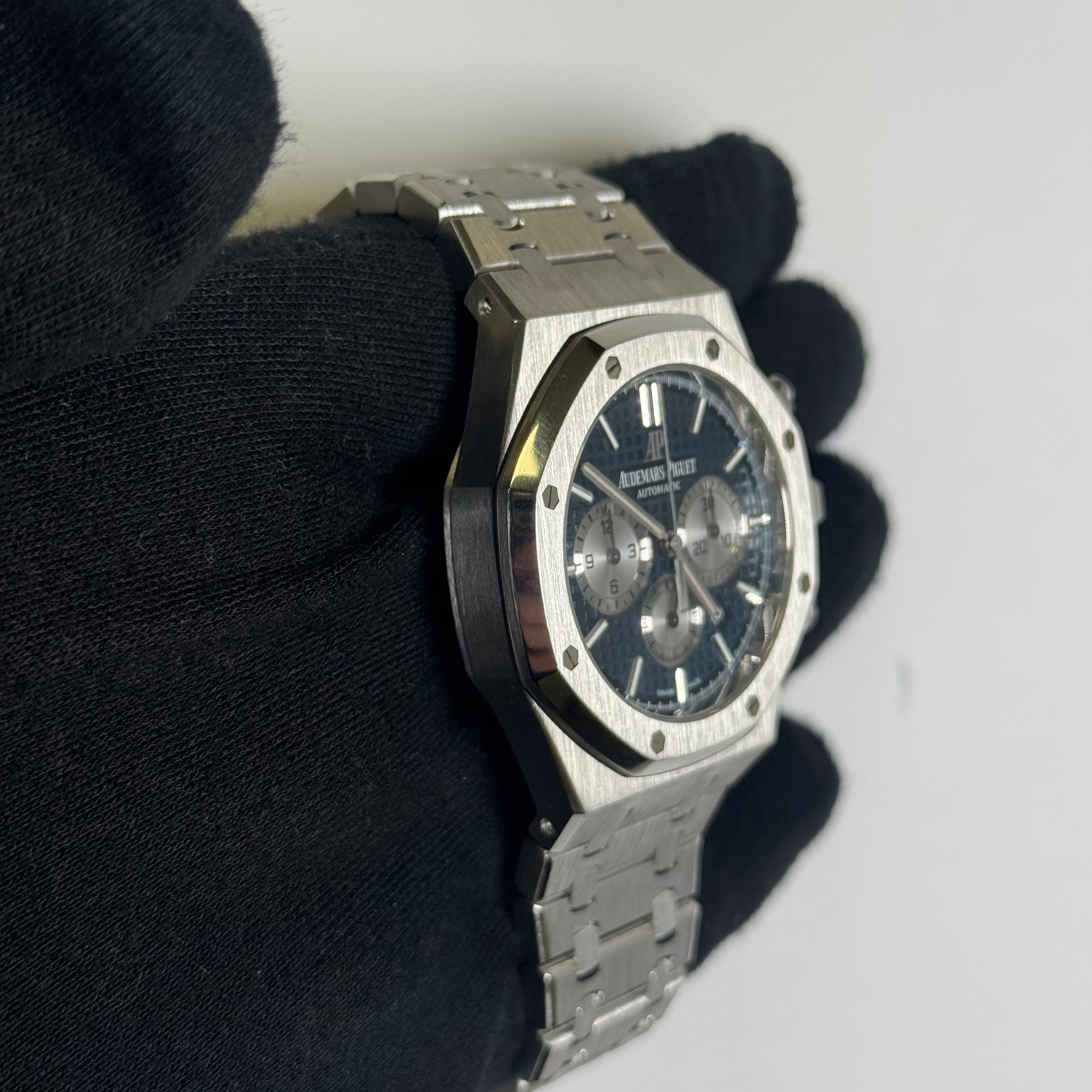 Audemars Piguet Royal Oak 41mm Blue Dial Watch Ref# 26331ST.OO.1220ST.01 - Happy Jewelers Fine Jewelry Lifetime Warranty
