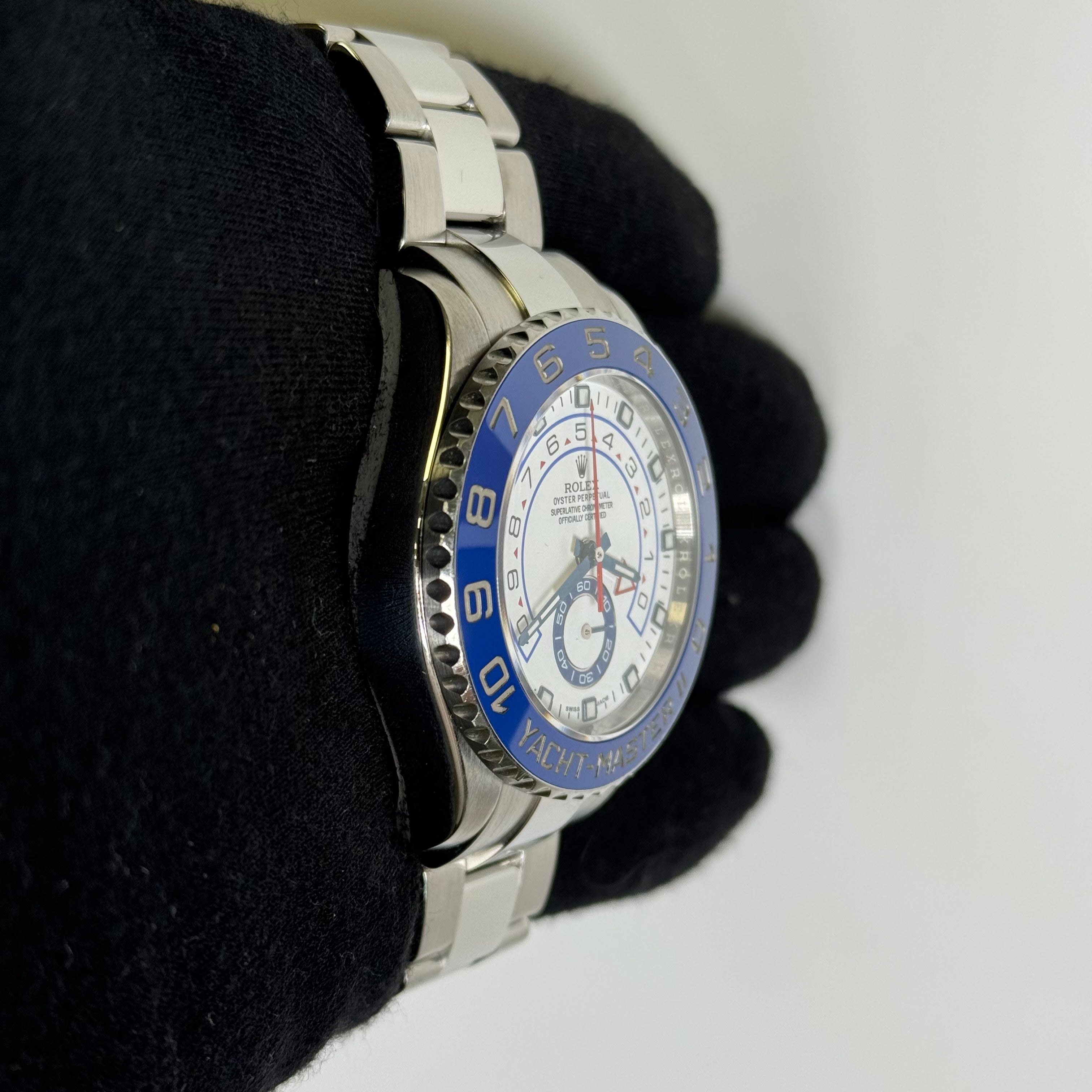 Rolex Yacht-Master II 44mm White Dial Watch Ref# 116680 - Happy Jewelers Fine Jewelry Lifetime Warranty