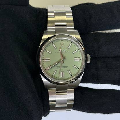 Rolex Oyster Perpetual 41mm Pistachio Dial Watch Ref# 134300 - Happy Jewelers Fine Jewelry Lifetime Warranty