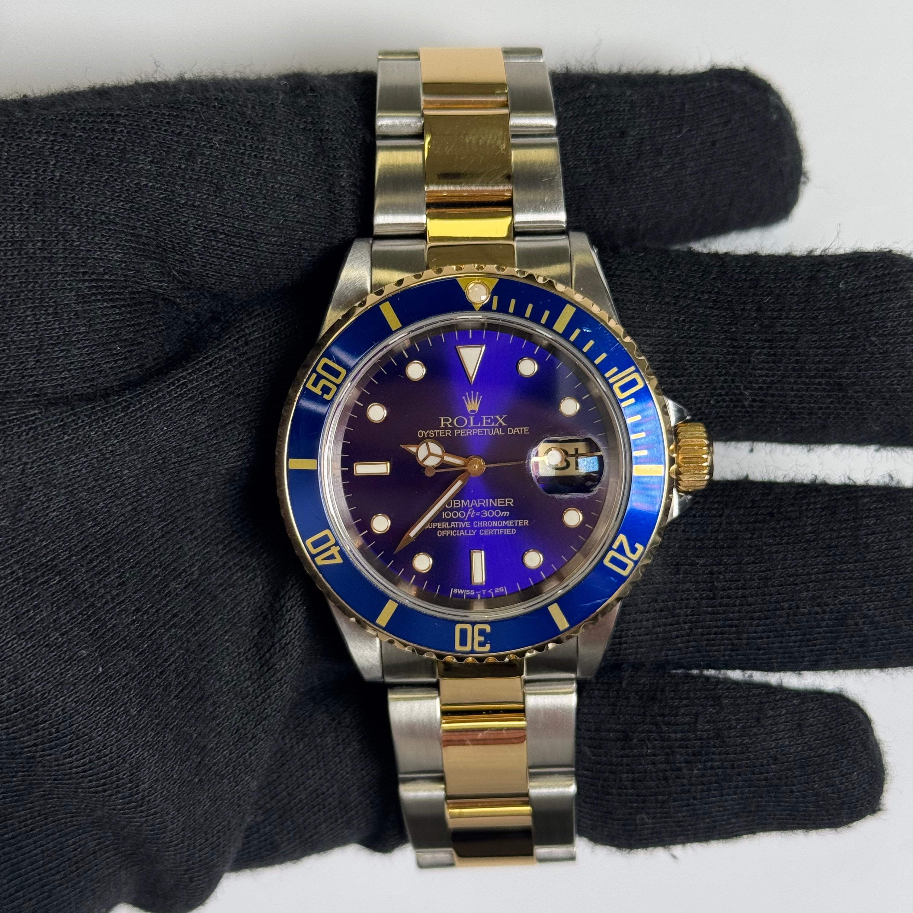 Rolex Submariner 40mm Blue Dial Watch Ref# 16613 - Happy Jewelers Fine Jewelry Lifetime Warranty