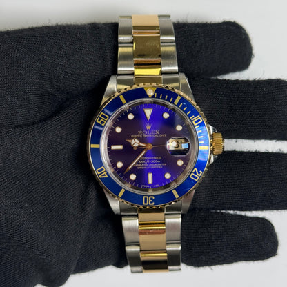 Rolex Submariner 40mm Blue Dial Watch Ref# 16613 - Happy Jewelers Fine Jewelry Lifetime Warranty
