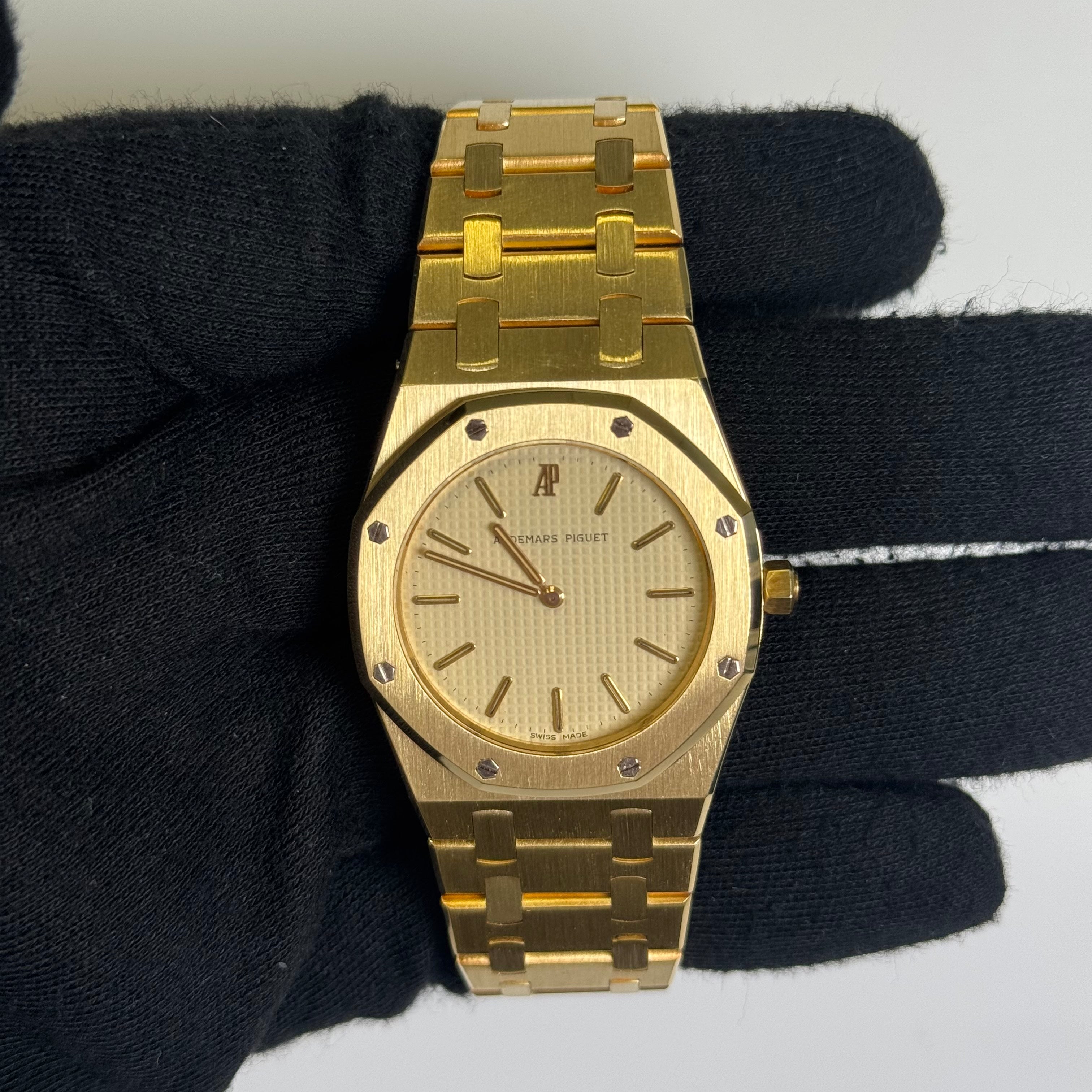 Audemars Piguet Royal Oak 33mm Cream Dial Watch Ref# 56303BA.OO.0789BA - Happy Jewelers Fine Jewelry Lifetime Warranty