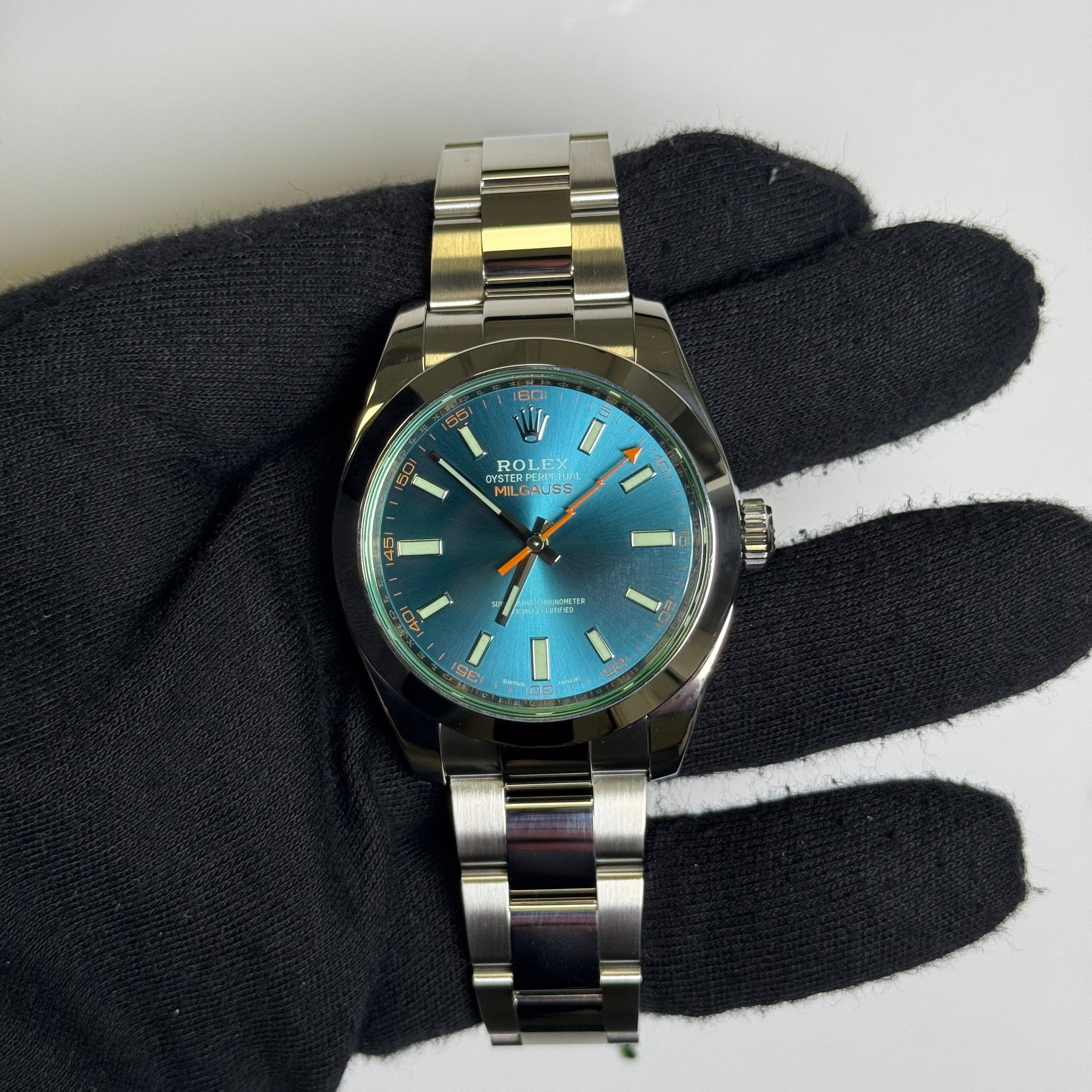 Rolex Milgauss 40mm Blue Dial Watch Ref# 116400GV - Happy Jewelers Fine Jewelry Lifetime Warranty