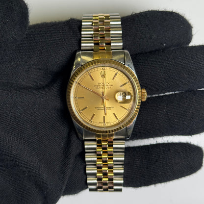 Rolex Datejust 36mm Champagne Dial Watch Ref# 16233 - Happy Jewelers Fine Jewelry Lifetime Warranty