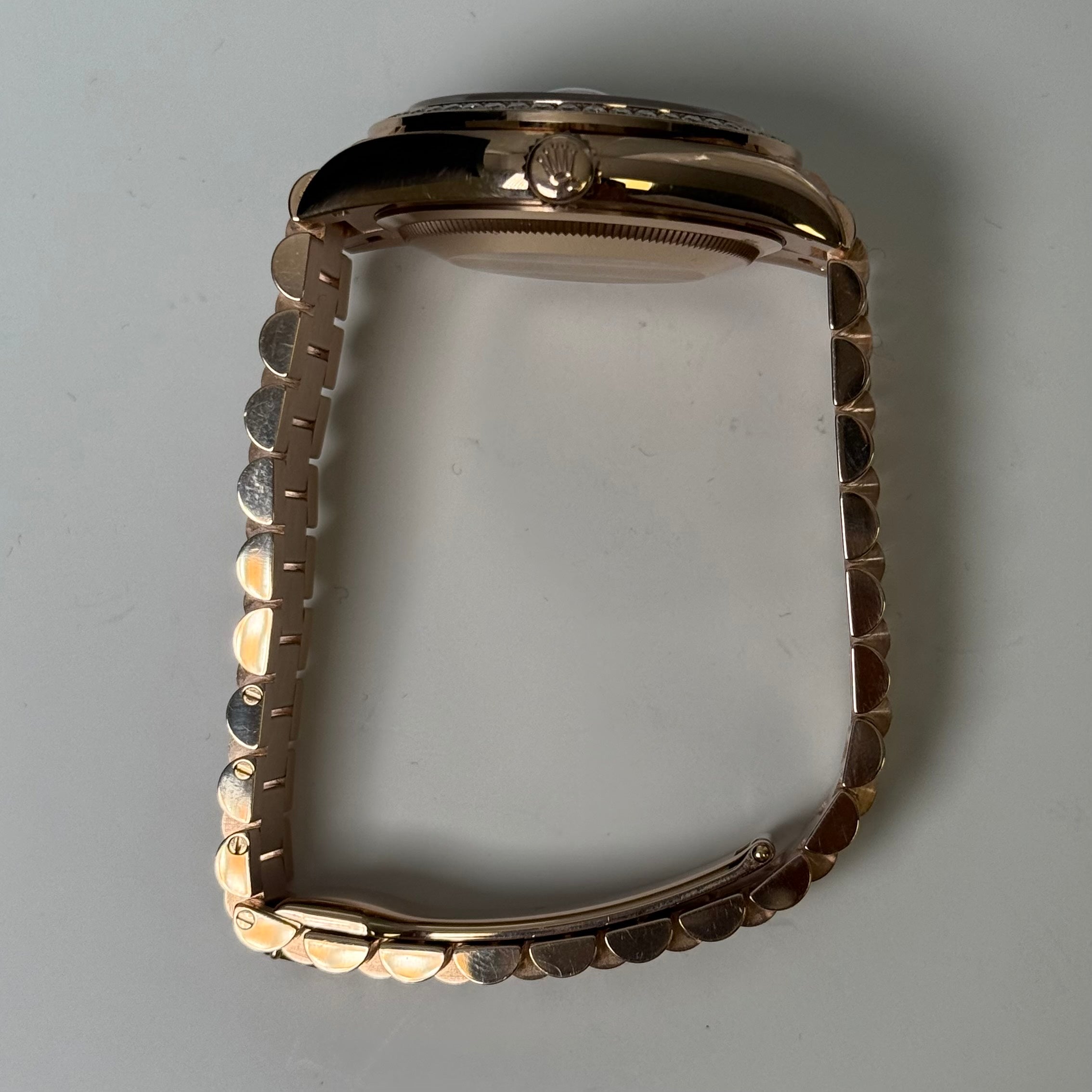 Rolex Day-Date 36mm Everose Dial Watch Ref# 128345RBR - Happy Jewelers Fine Jewelry Lifetime Warranty