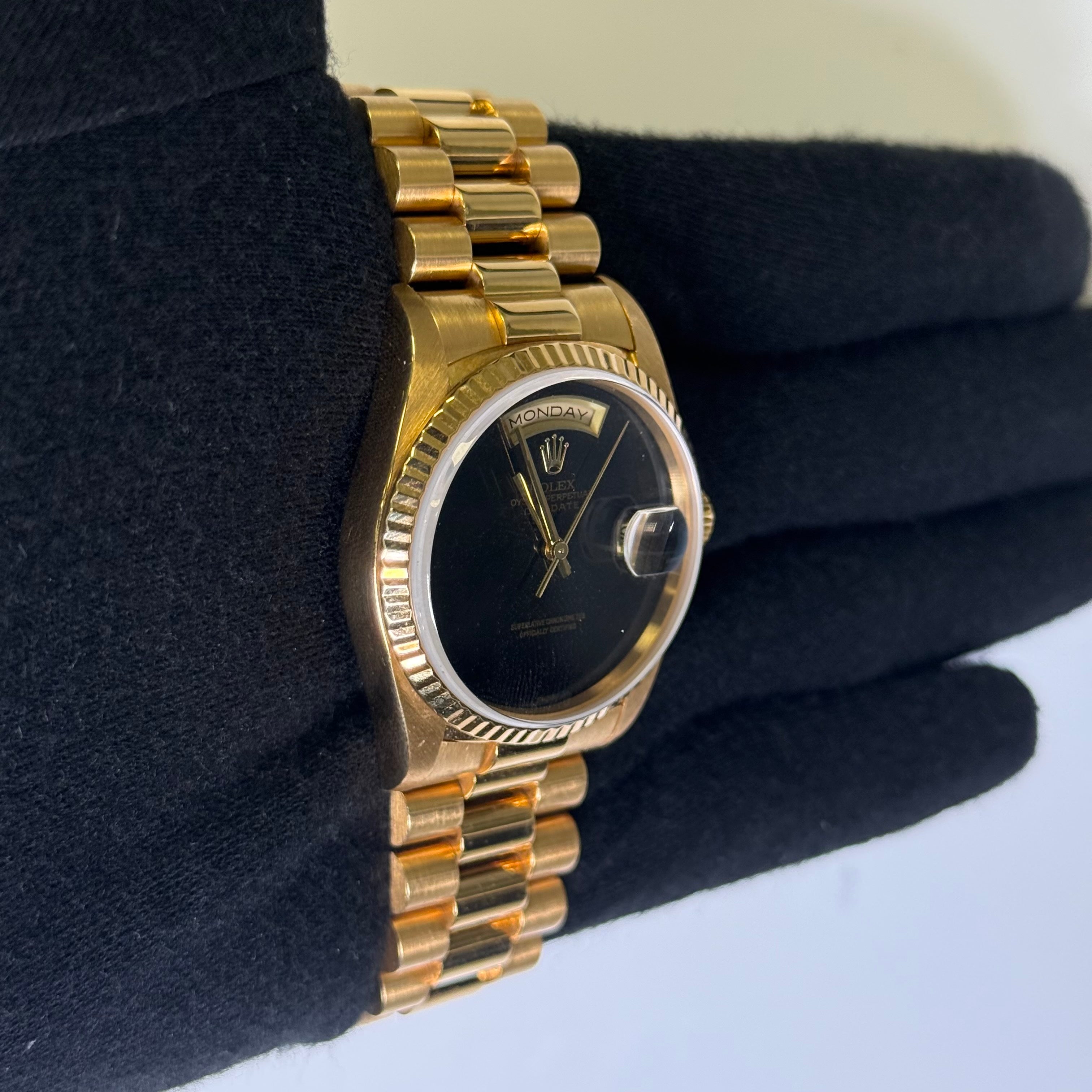 Rolex Day-Date 36mm Black Dial Watch Ref# 18238 - Happy Jewelers Fine Jewelry Lifetime Warranty