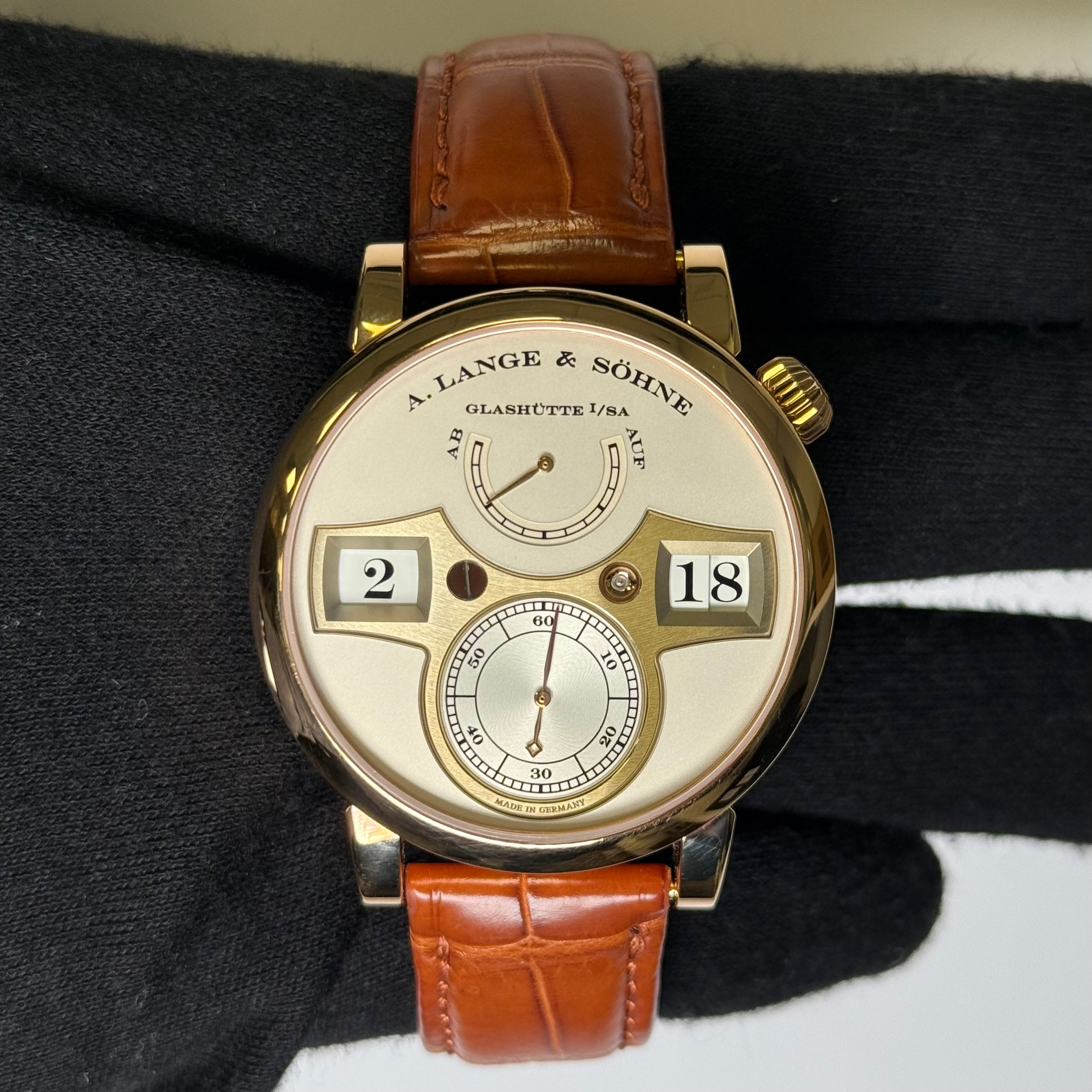 A. Lange & Sohne Zeitwerk 42mm Silver Dial Watch Ref# 140.032 - Happy Jewelers Fine Jewelry Lifetime Warranty