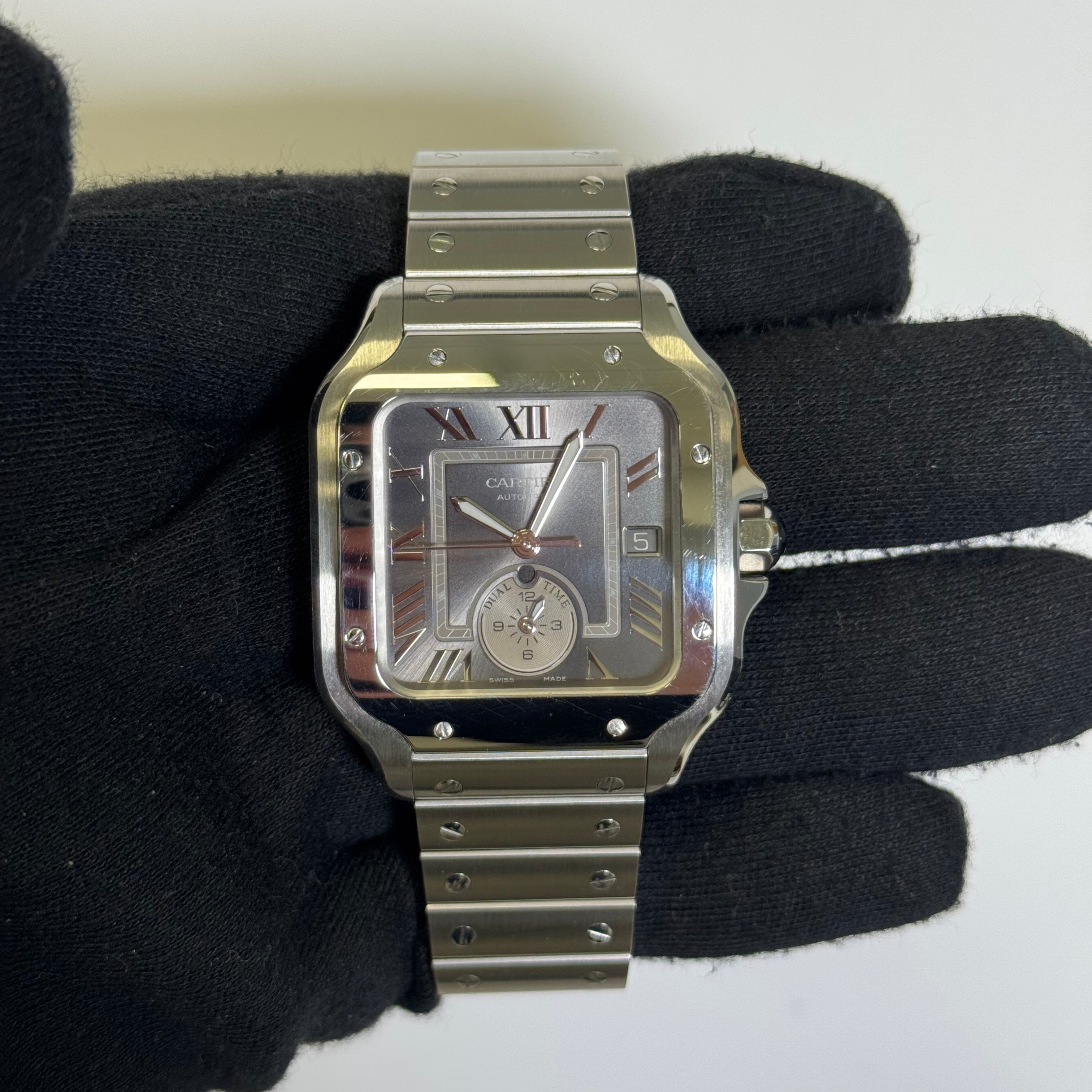 Cartier Santos 40mm Grey Dial Watch Ref# WSSA0076 - Happy Jewelers Fine Jewelry Lifetime Warranty