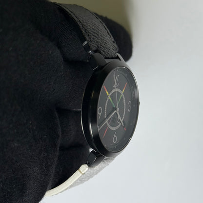 Louis Vuitton Tambour 39mm Black Rainbow X Dial Watch Ref# QA113 - Happy Jewelers Fine Jewelry Lifetime Warranty