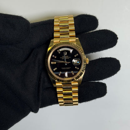 Rolex Day-Date 40mm Onyx Dial Watch Ref# 228238 - Happy Jewelers Fine Jewelry Lifetime Warranty