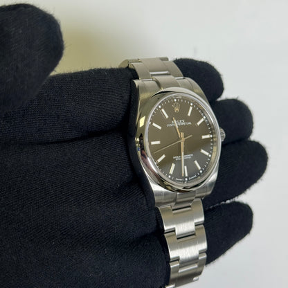 Rolex Oyster Perpetual 39mm Black Dial Watch Ref# 114300 - Happy Jewelers Fine Jewelry Lifetime Warranty