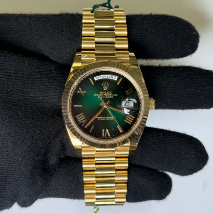 Rolex Day-Date 40mm Green Dial Watch Ref# 228238 - Happy Jewelers Fine Jewelry Lifetime Warranty