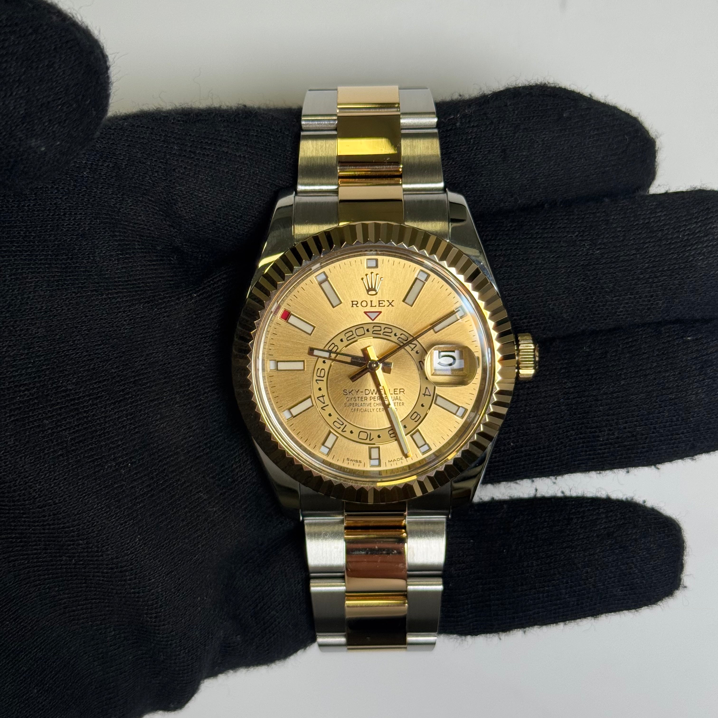 Rolex Sky-Dweller 42mm Champagne Dial Watch Ref# 326933 - Happy Jewelers Fine Jewelry Lifetime Warranty