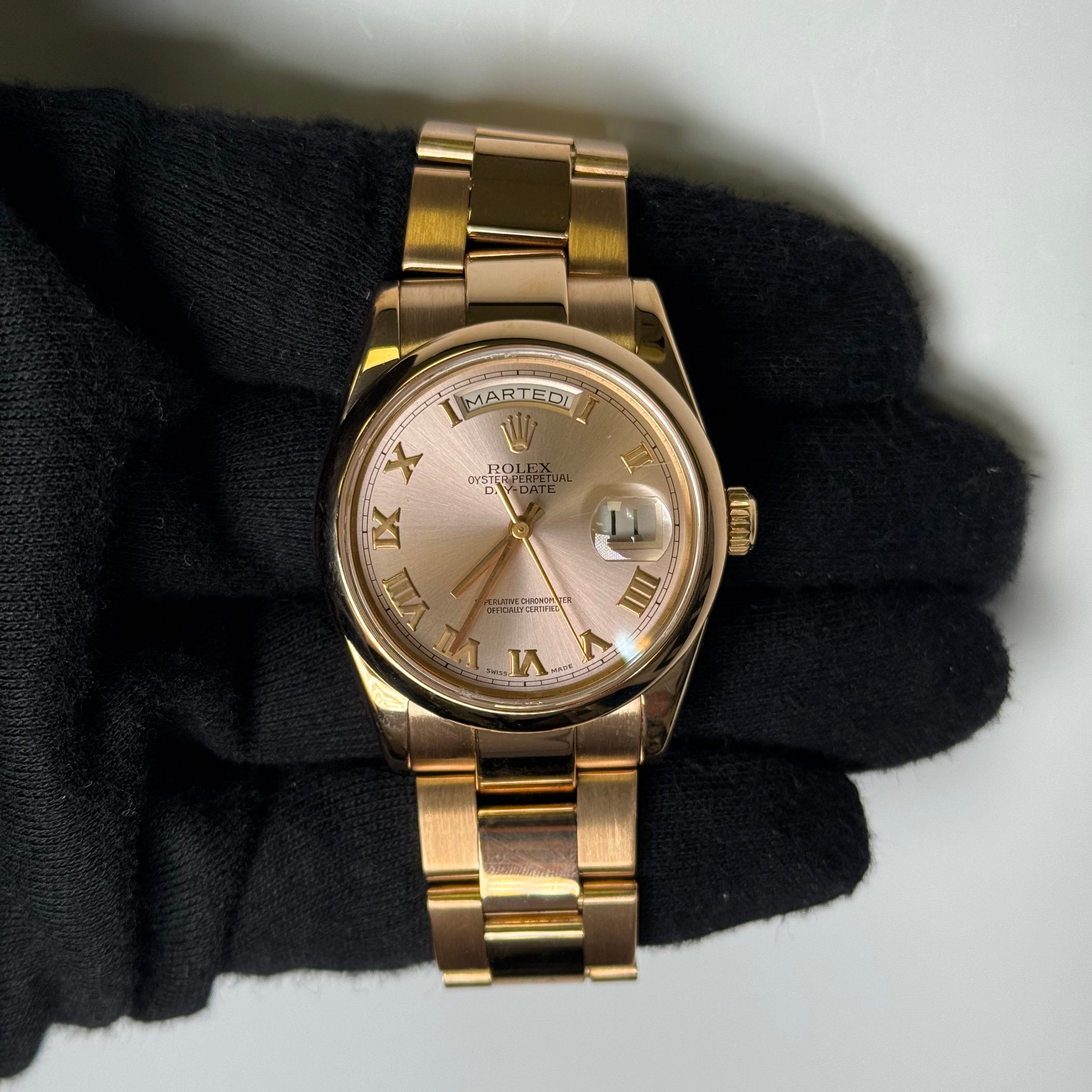 Rolex Day-Date 36mm Sunkiss Dial Watch Ref# 118205 - Happy Jewelers Fine Jewelry Lifetime Warranty