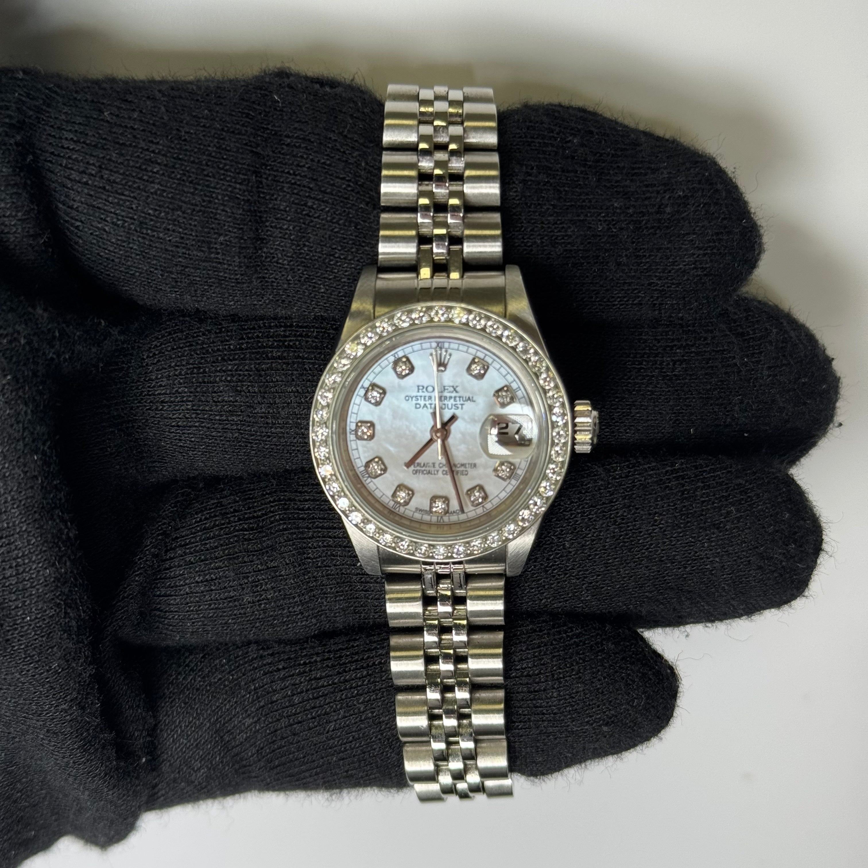 Rolex Datejust 26mm MOP Diamond Dial Watch Ref# 79174 – Happy Jewelers