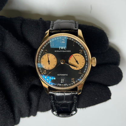 IWC Portuguese 42mm Black Dial Watch Ref# IW500121 - Happy Jewelers Fine Jewelry Lifetime Warranty