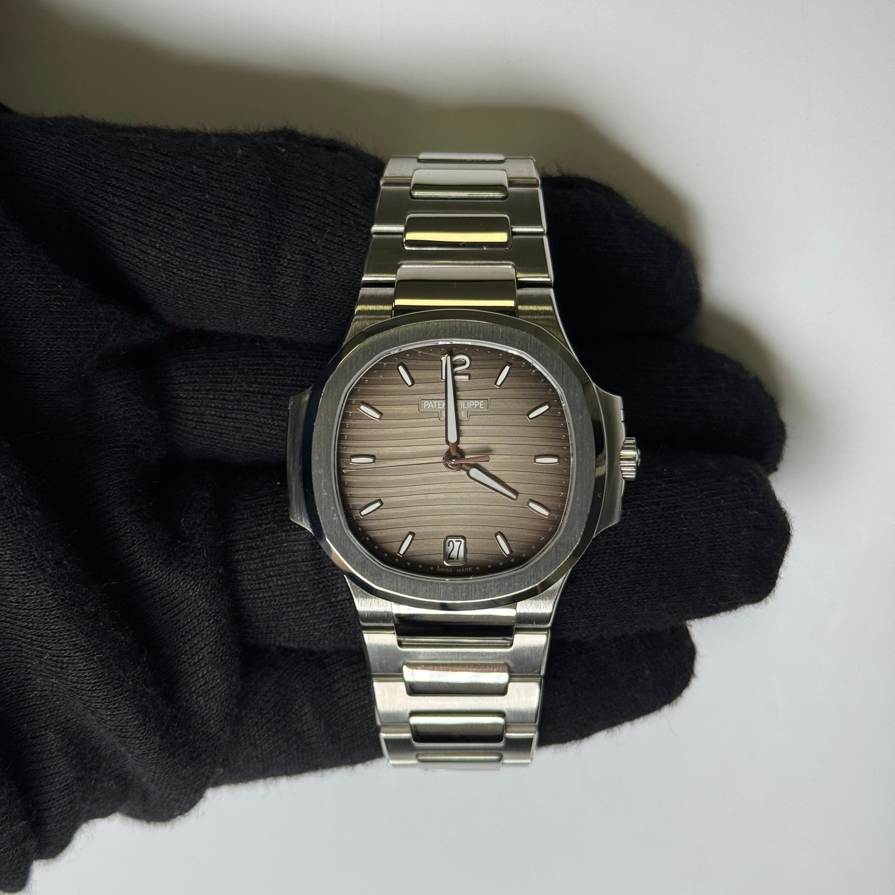 Patek Philippe Aquanaut Stainless Steel 35mm Grey Arabic & Stick Dial Watch Reference# 7118/1A-011 - Happy Jewelers Fine Jewelry Lifetime Warranty