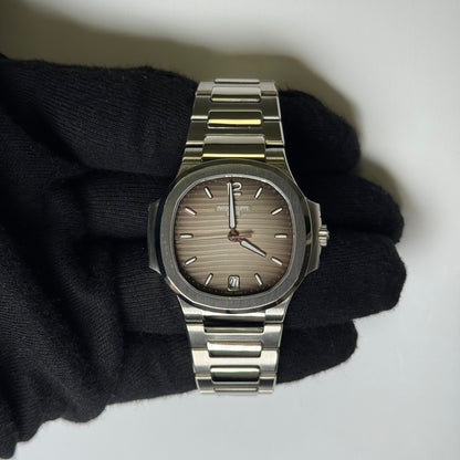 Patek Philippe Aquanaut Stainless Steel 35mm Grey Arabic & Stick Dial Watch Reference# 7118/1A-011 - Happy Jewelers Fine Jewelry Lifetime Warranty