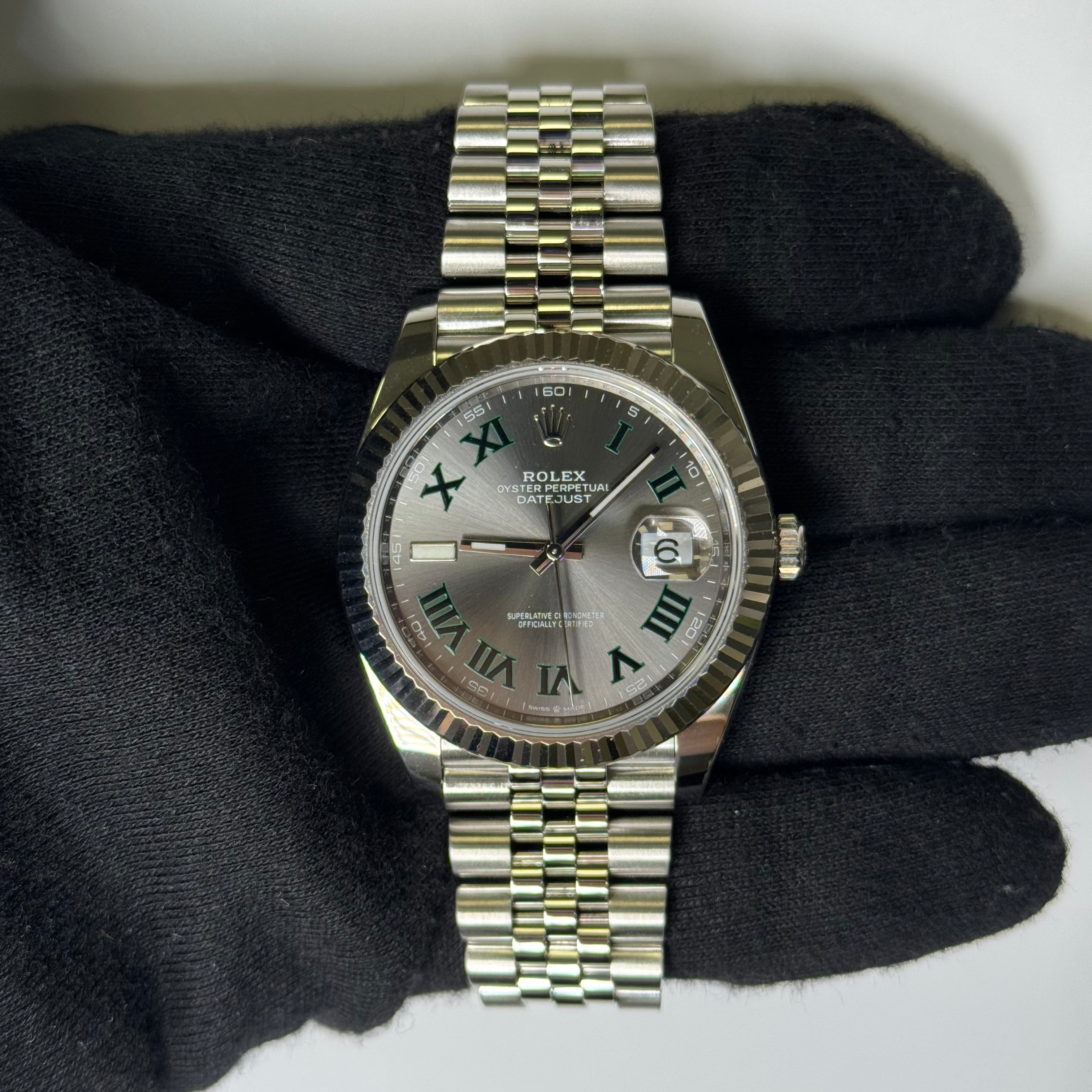 Rolex Datejust 41mm Wimbledon Dial Watch Ref# 126334 - Happy Jewelers Fine Jewelry Lifetime Warranty